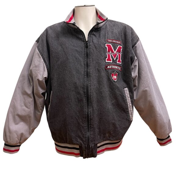 Authentic Disney Store Exclusive Original Mickey Mouse Bomber Jacket Gray Large - Picture 1 of 16